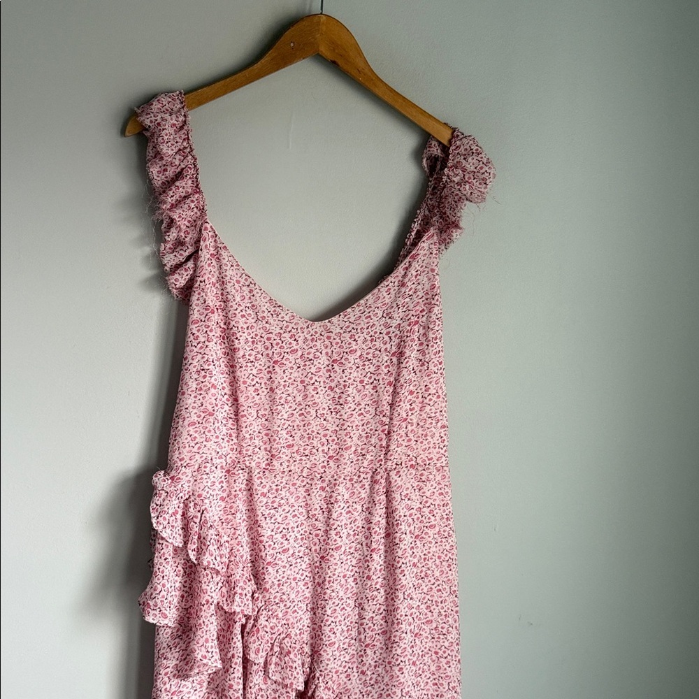 LOVESHACKFANCY Maeve Silk Dress in Rouge 10 - Picture 4 of 13